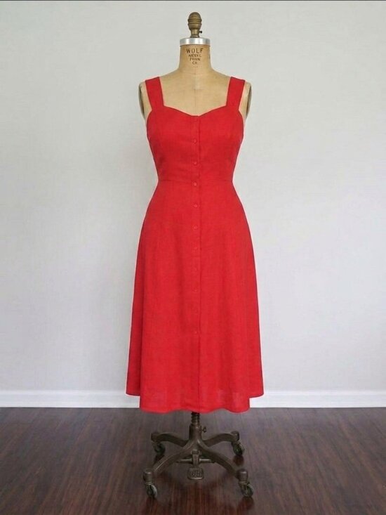 Ava & Viv Dresses & Skirts - Plus Size Red-Orange Button Front Maxi Dress
